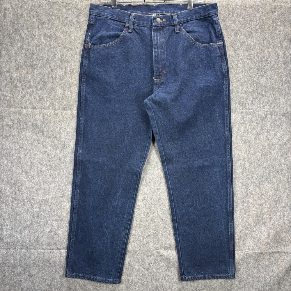 Rustler Jeans Men's 34 x 29 Mexico Straight Fit Cotton Denim Blue